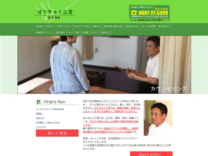 新居浜 はりきゅう工房|愛媛県 新居浜市 の 鍼灸整体院 。