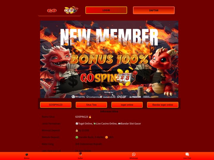 GOSPIN123 : Link Daftar Situs Resmi INFINI Boosting Keuangan