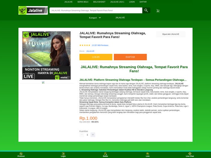 JALALIVE: Rumahnya Streaming Olahraga, Tempat Favorit Para F