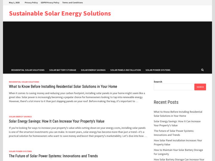 Sustainable Solar Energy Solutions