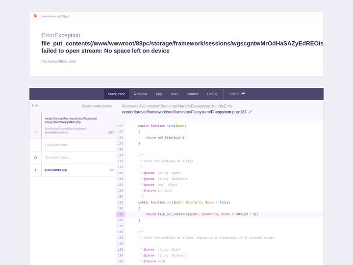 🧨 file_put_contents(/www/wwwroot/88pc/storage/framework/sess