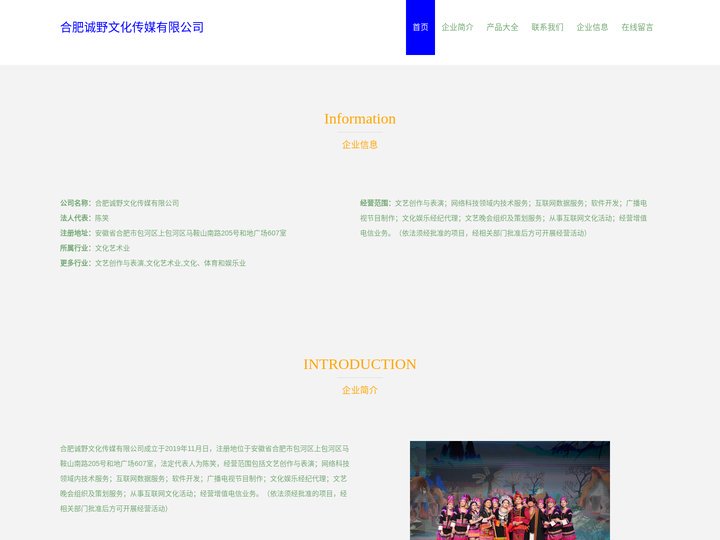 文艺创作与表演-合肥诚野文化传媒有限公司