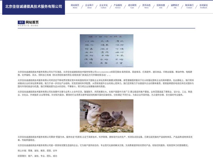 北京佳信诚通锁具技术服务有限公司