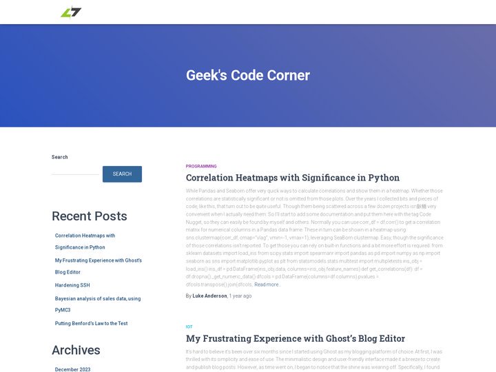 Geek's Code Corner – Geek's Code Corner