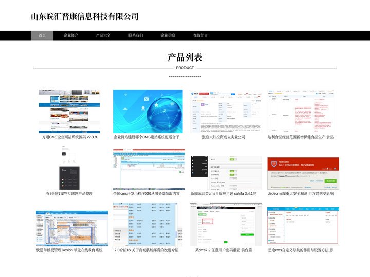 山东皖汇晋康信息科技有限公司 网站CMS CMS网 CMS系统